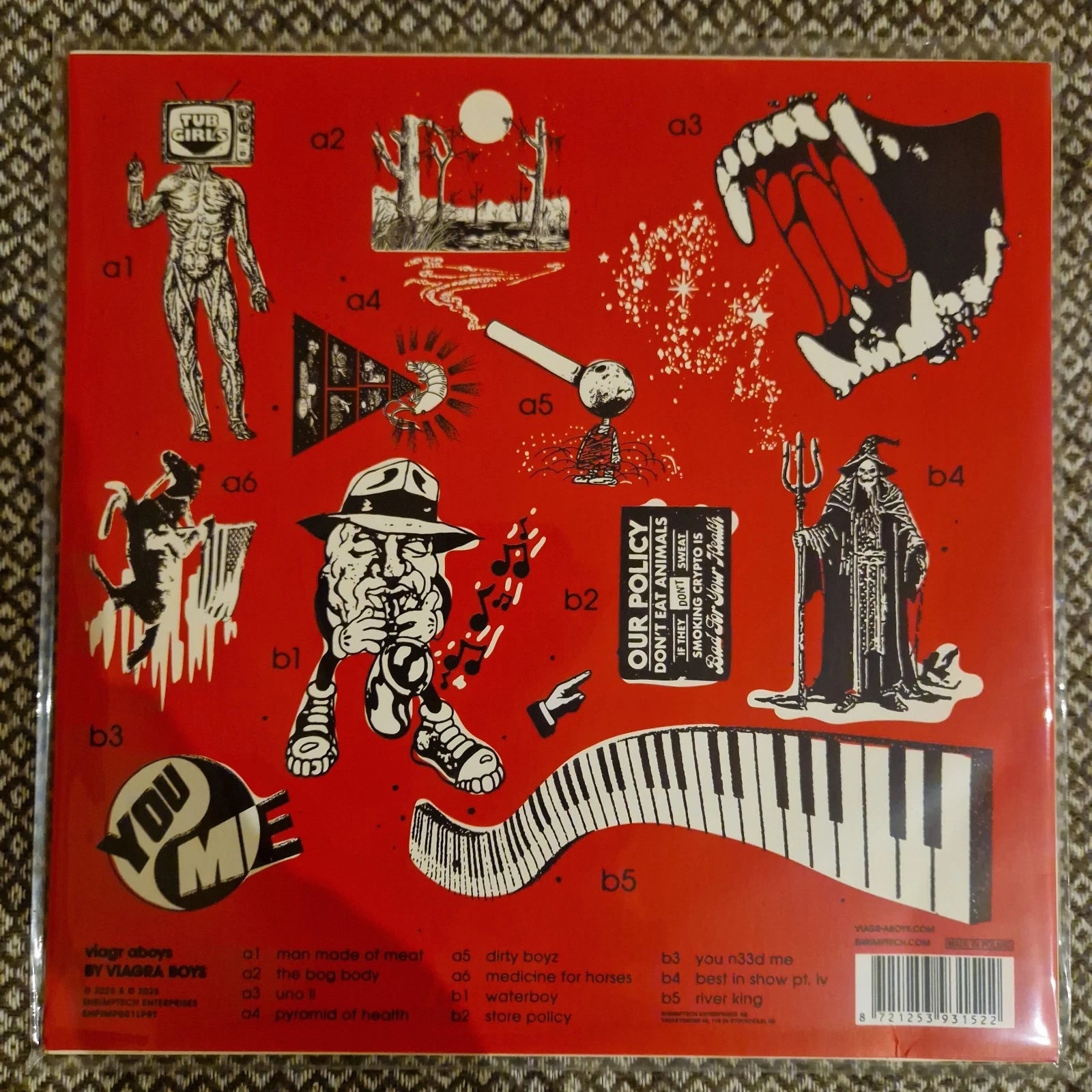 Viagra Boys ‎– Viagr Aboys / Vinyl LP on Transparent Pink / White + Bonus CD