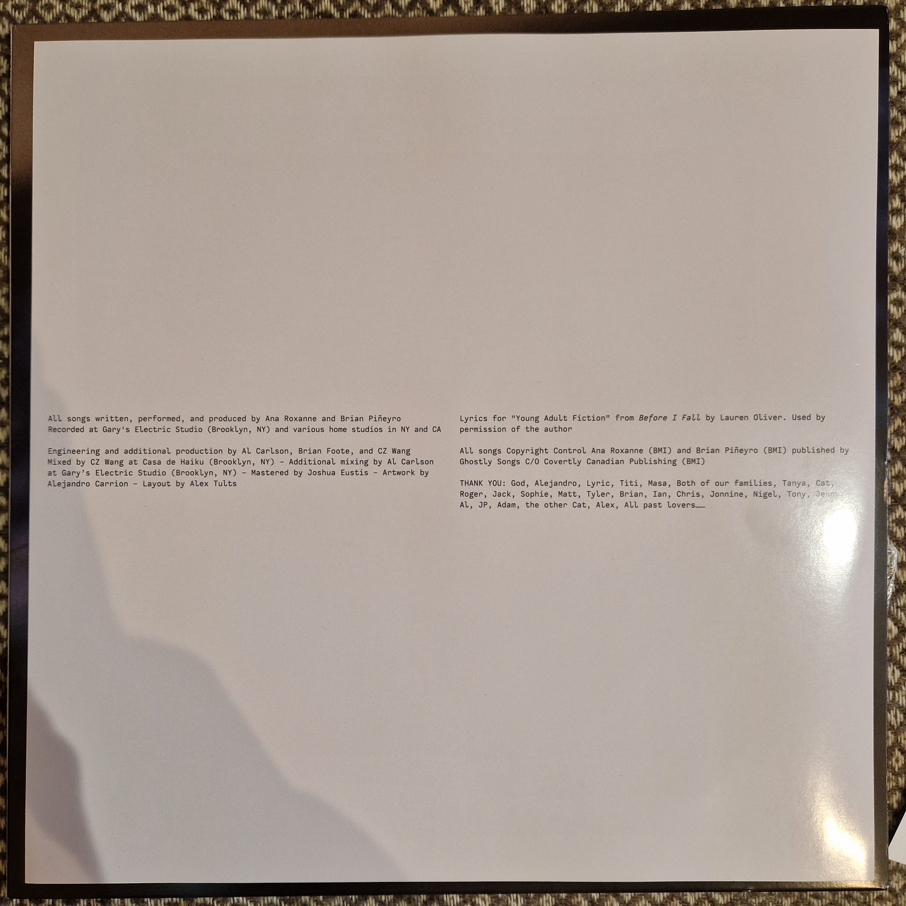 Natural Wonder Beauty Concept / Vinyl LP SIGNED AUTOGRAPHED by Ana Roxanne