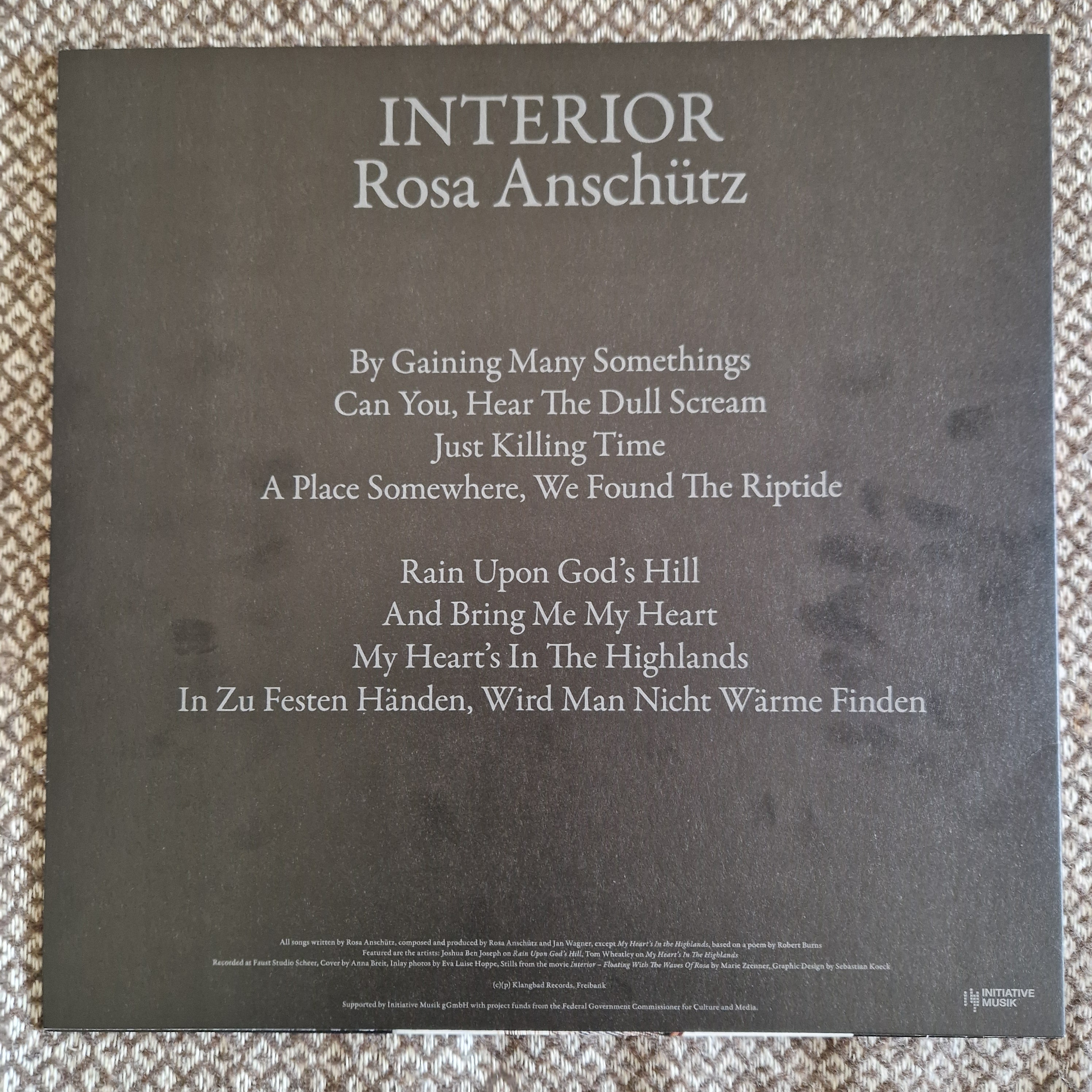 Rosa Anschütz – Interior / Vinyl LP SIGNED / AUTOGRAPHED
