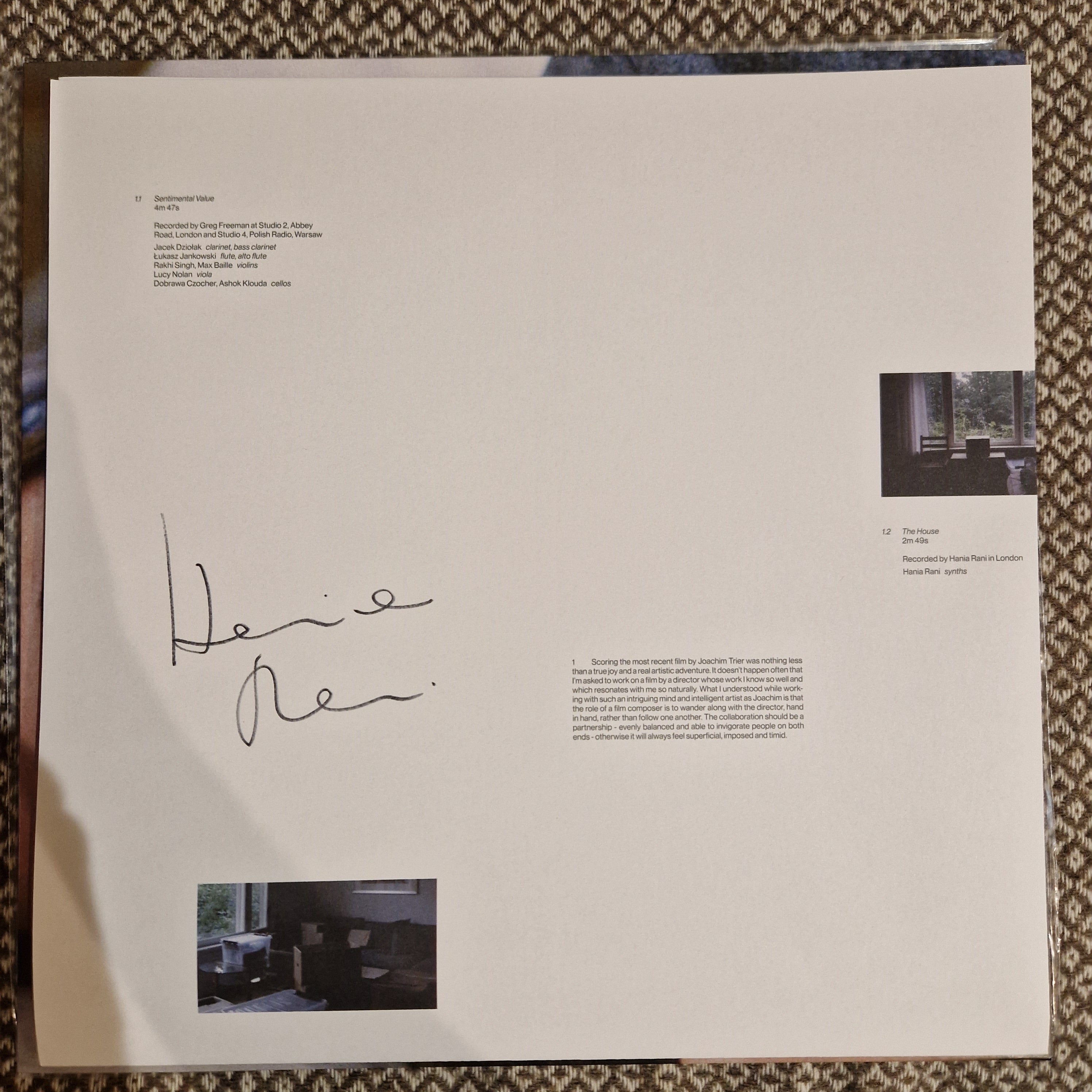 Hania Rani - Sentimental Value / Vinyl LP SIGNED / AUTOGRAPHED EDITION