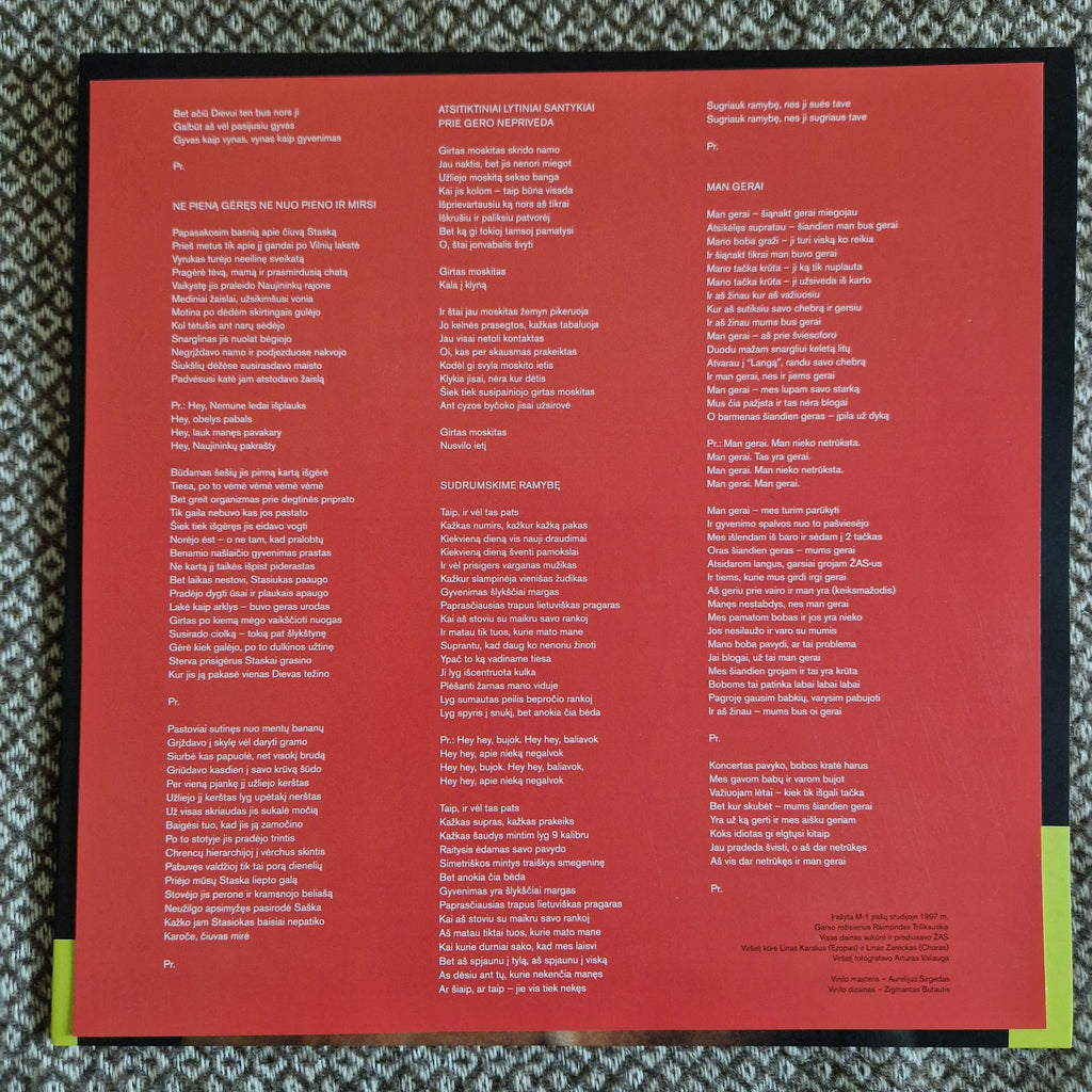 ŽAS – Dozė / Vinyl LP on Red Marble / SIGNED AUTOGRAPHED