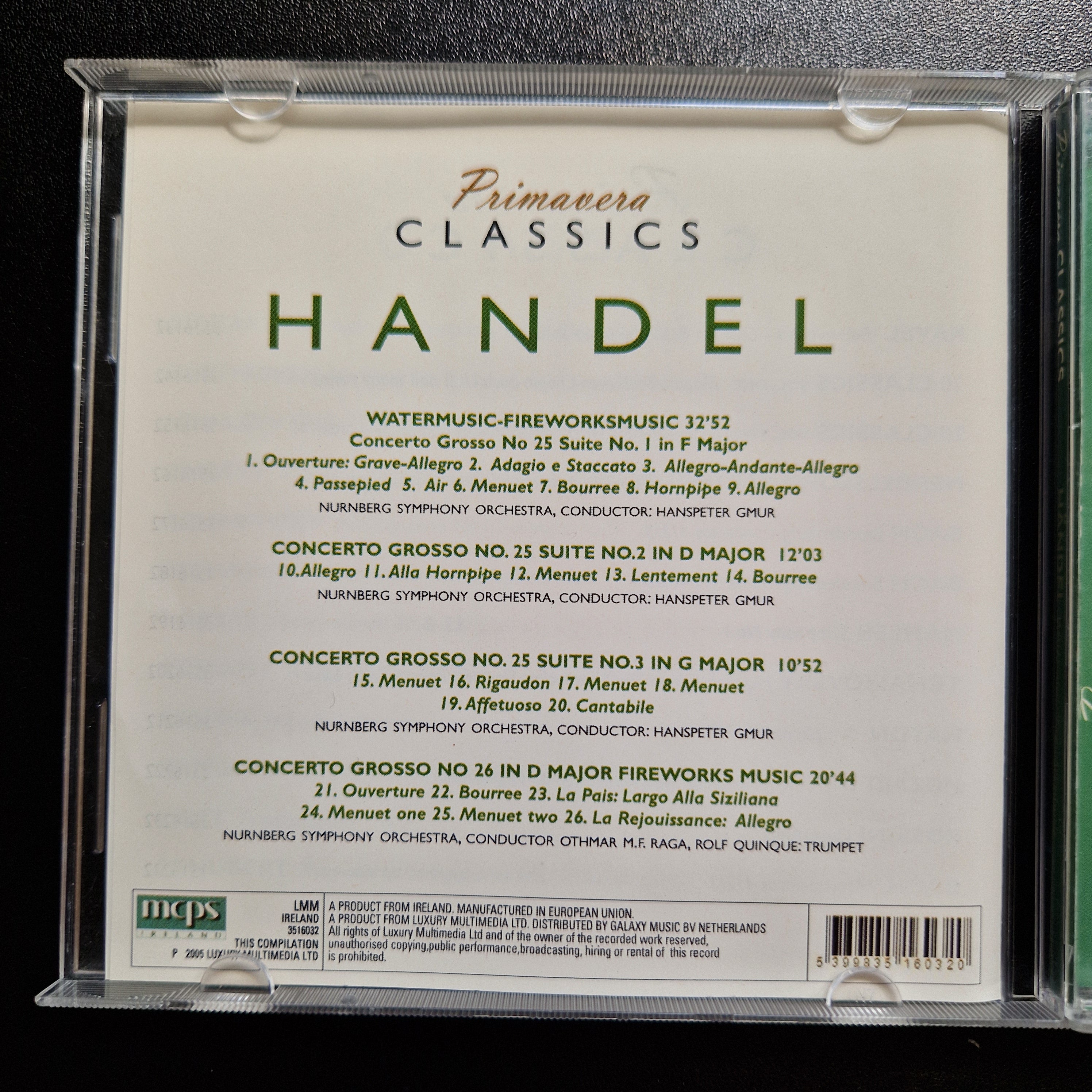Georg Friedrich Händel, Nürnberger Symphoniker, Hanspeter Gmür – Wate / CD Album