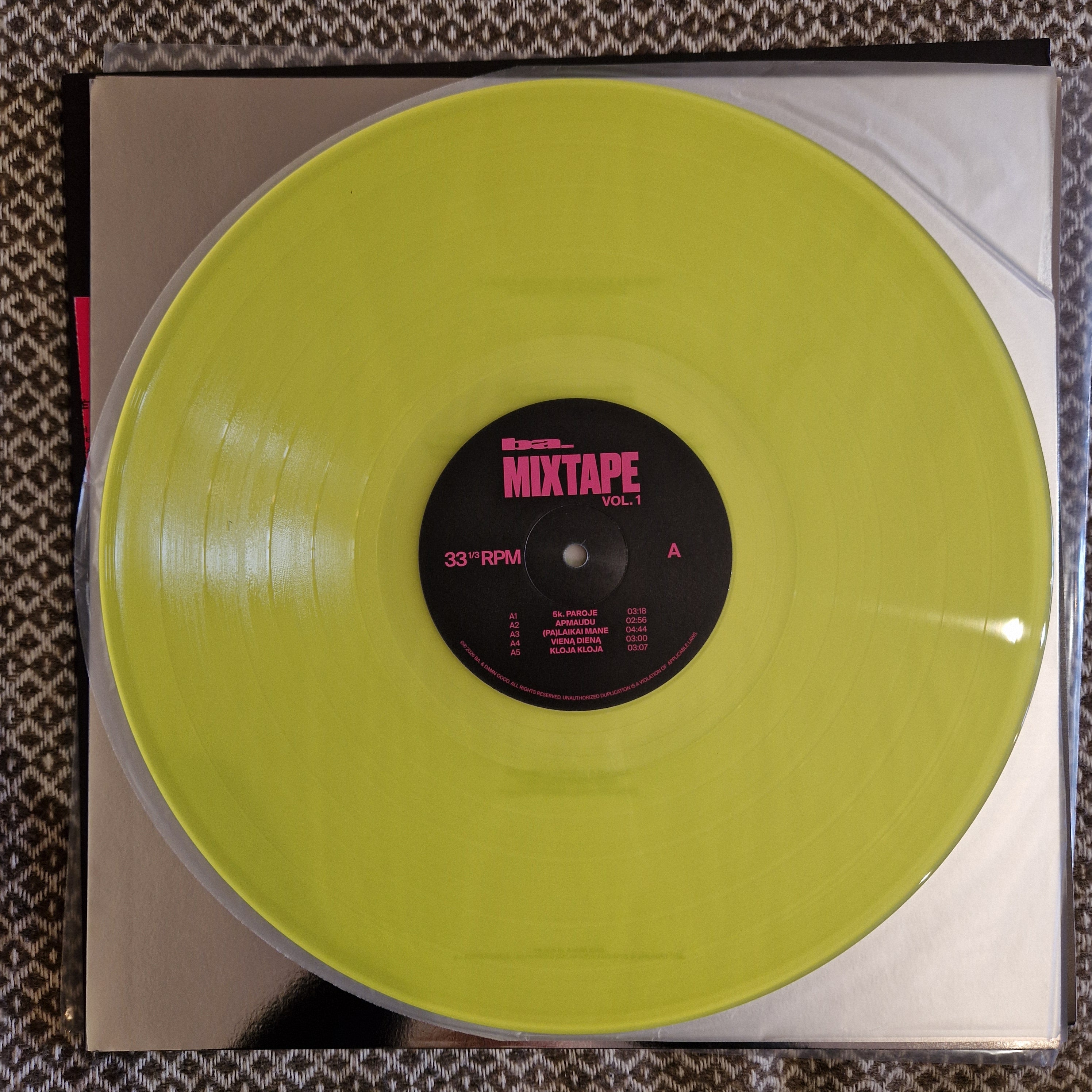 ba. - MIXTAPE VOL. 1 / Vinyl LP limited on COLORED