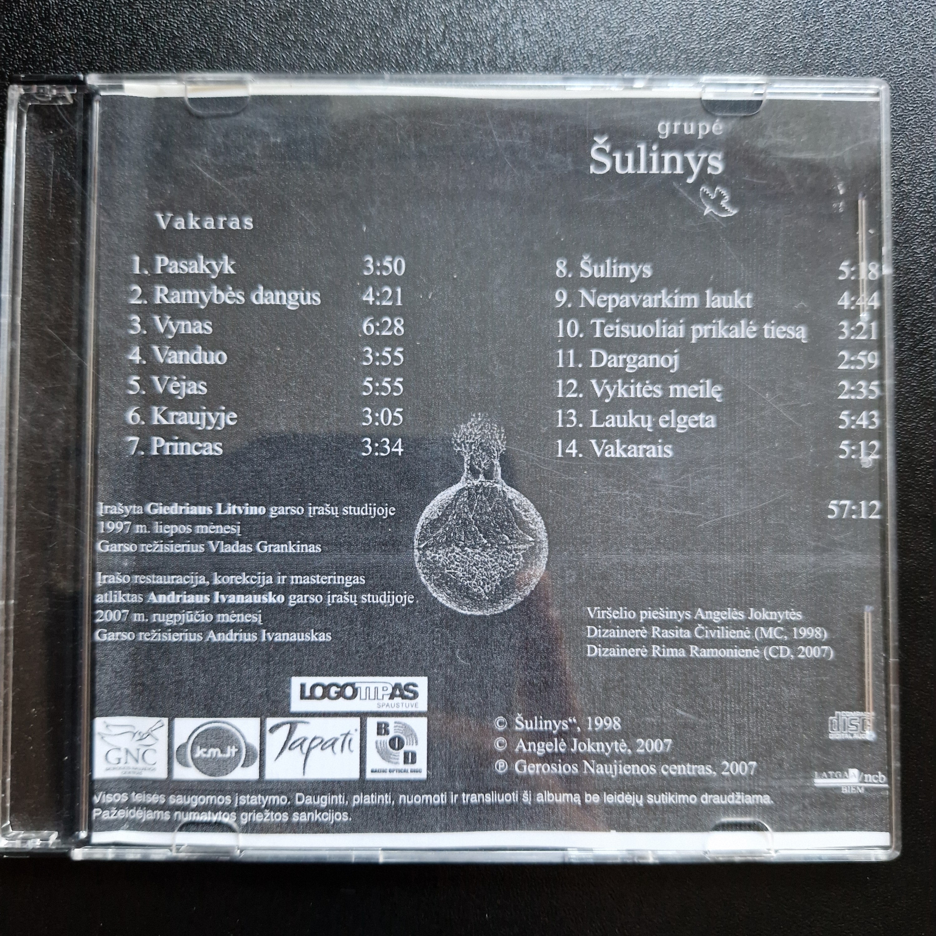 Grupė Šulinys - Vakaras / CDr Album