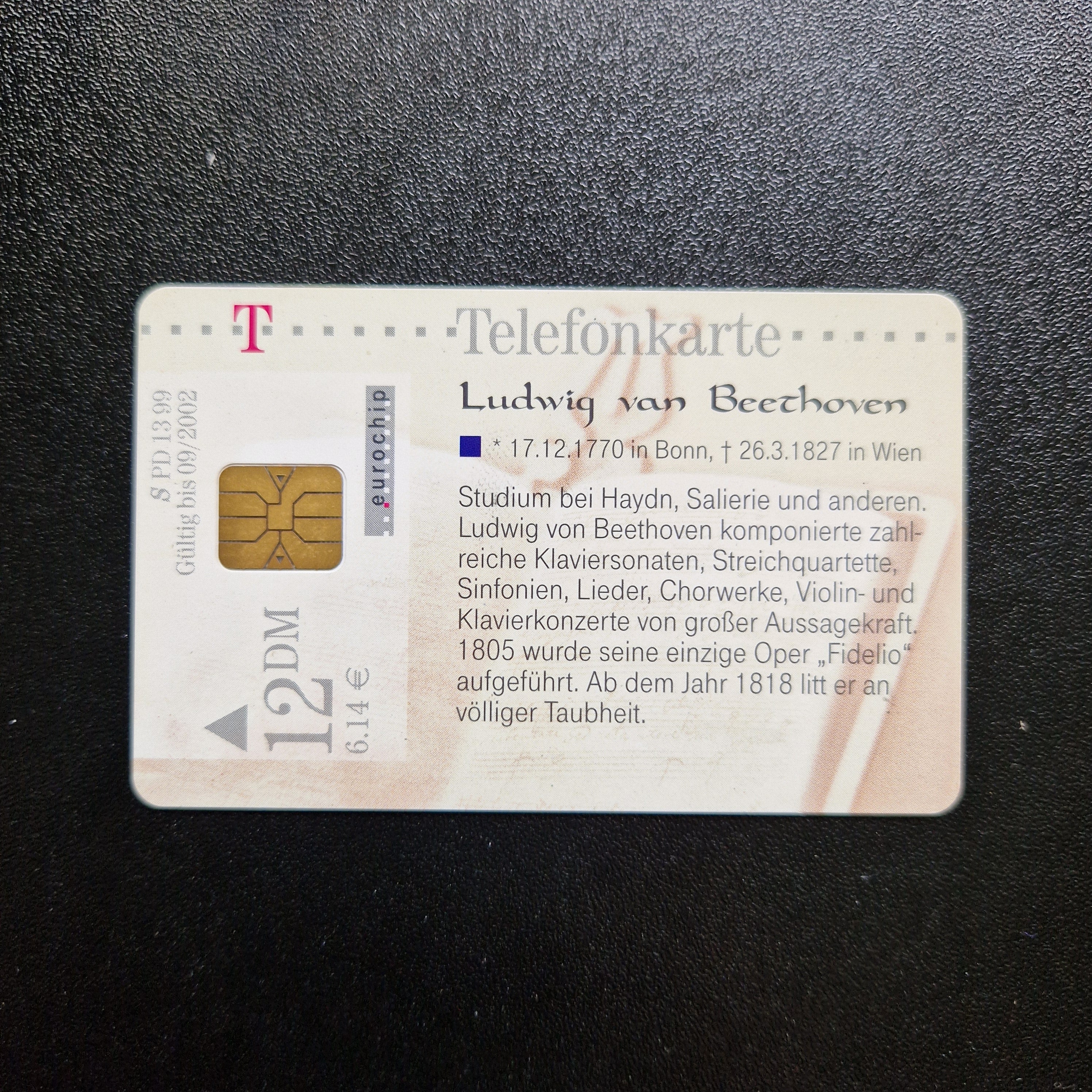 Ludwig van Beethoven souvenir Telefonkarte 2002
