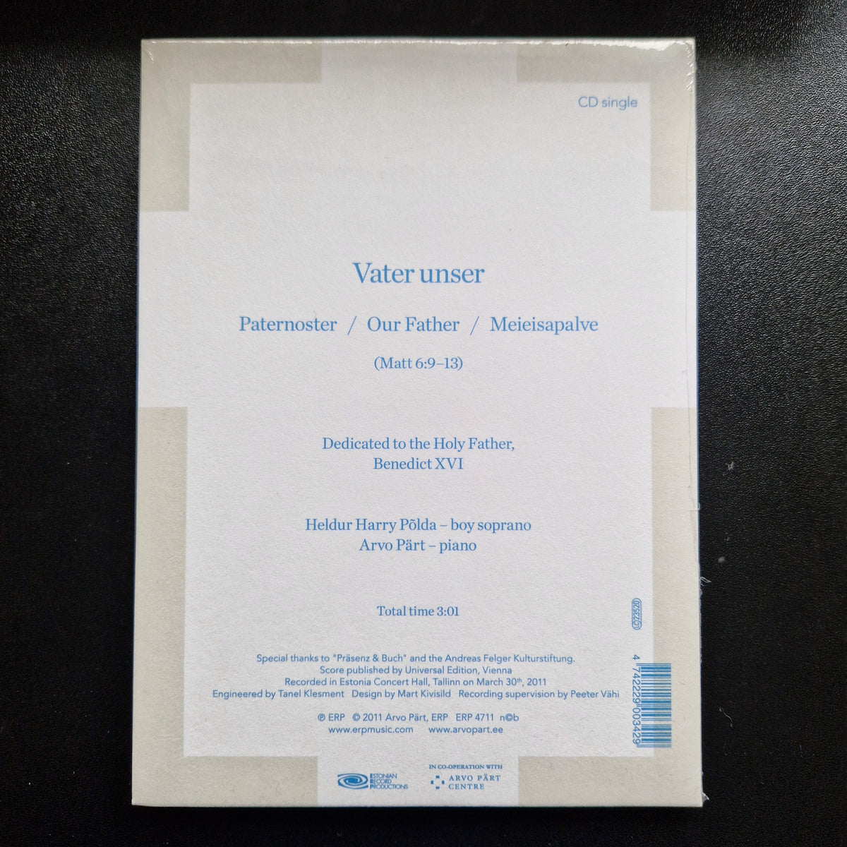 Arvo Pärt – Vater Unser / CD Single