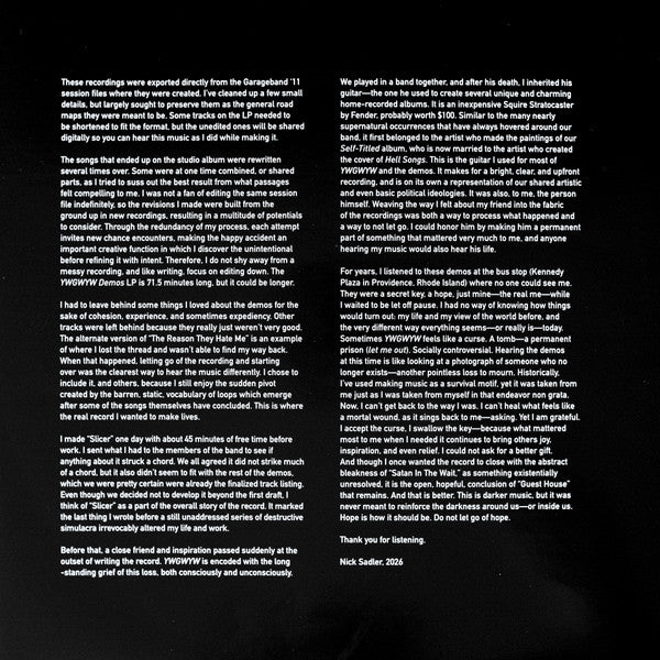 Nicholas Andrew Sadler, Daughters – YWGWYW Demos / Vinyl 2LP