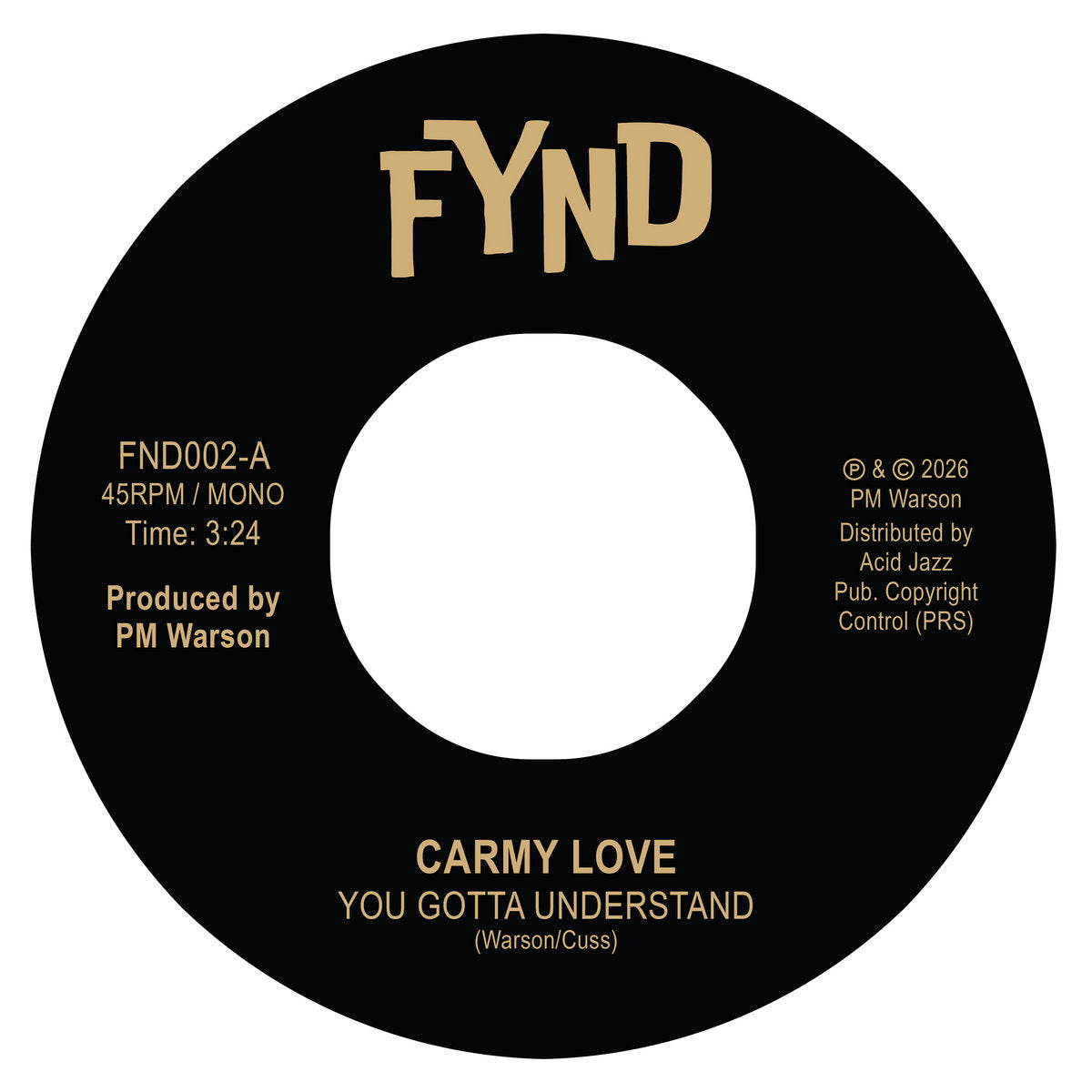 Carmy Love | PM Warson – You Gotta Understand / Thinking Of / Vinyl 7"