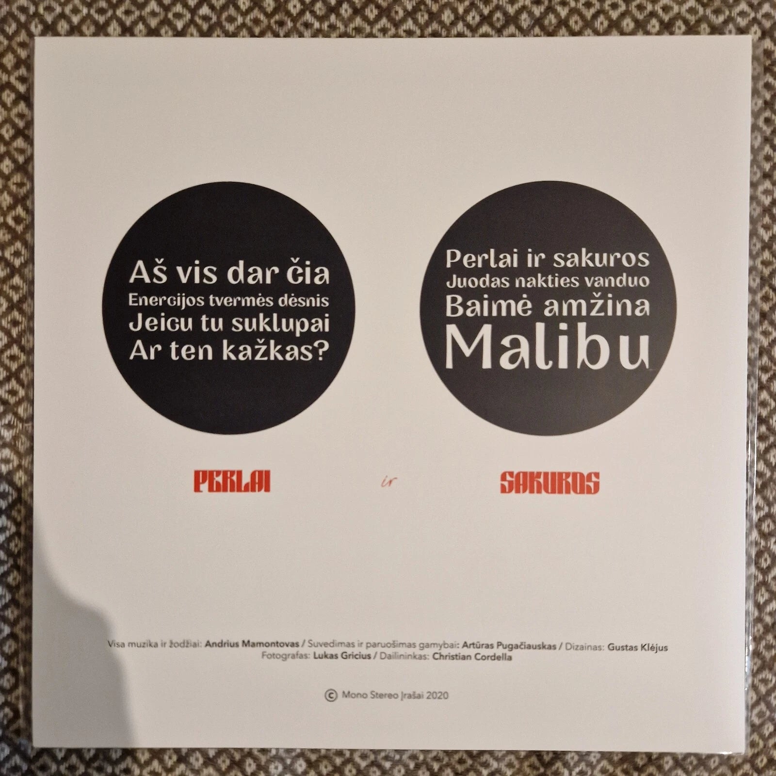 Andrius Mamontovas ‎– Perlai Ir Sakuros / Vinyl LP limited on White (Foje)