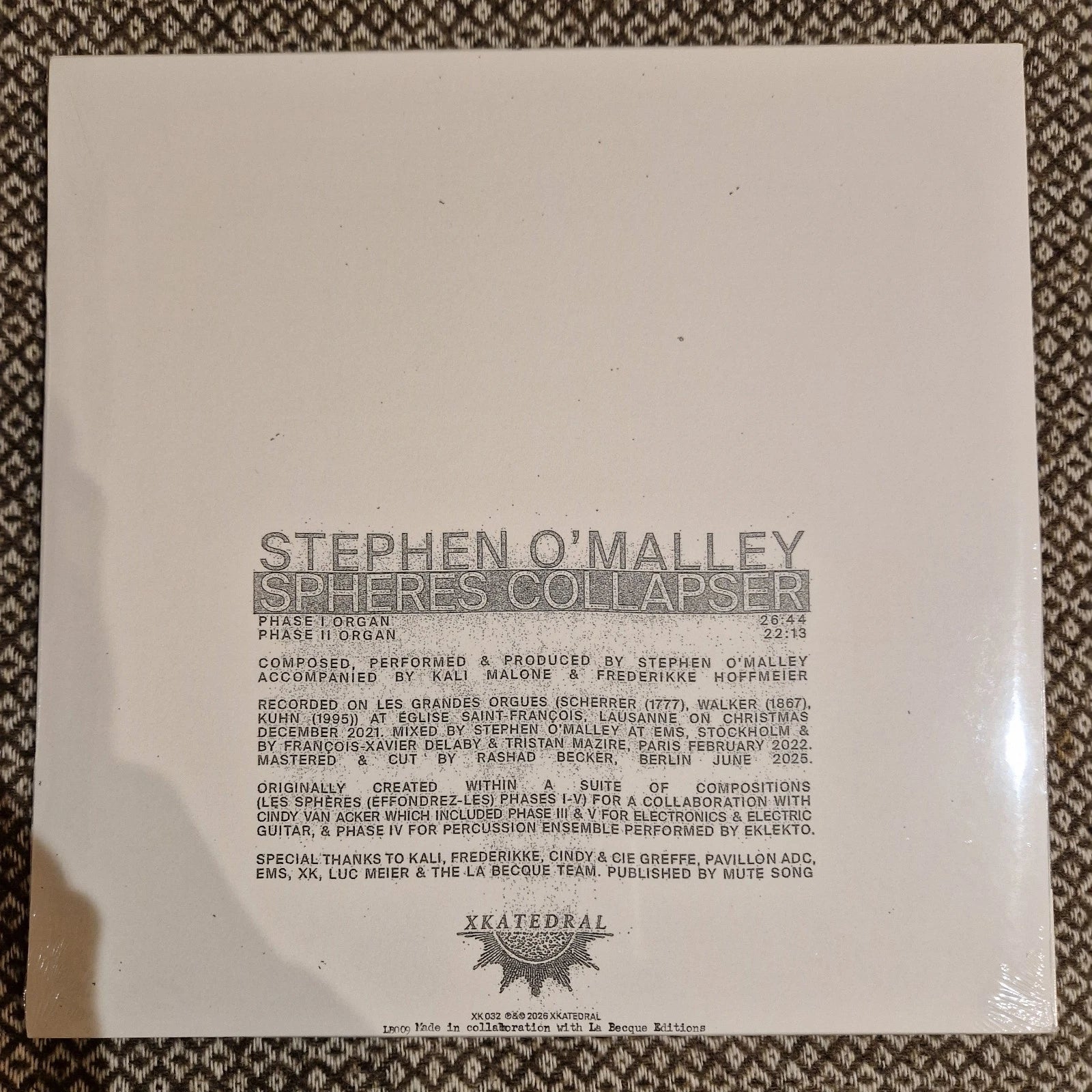 Stephen O'Malley - Spheres Collapser / Vinyl LP on Curacao