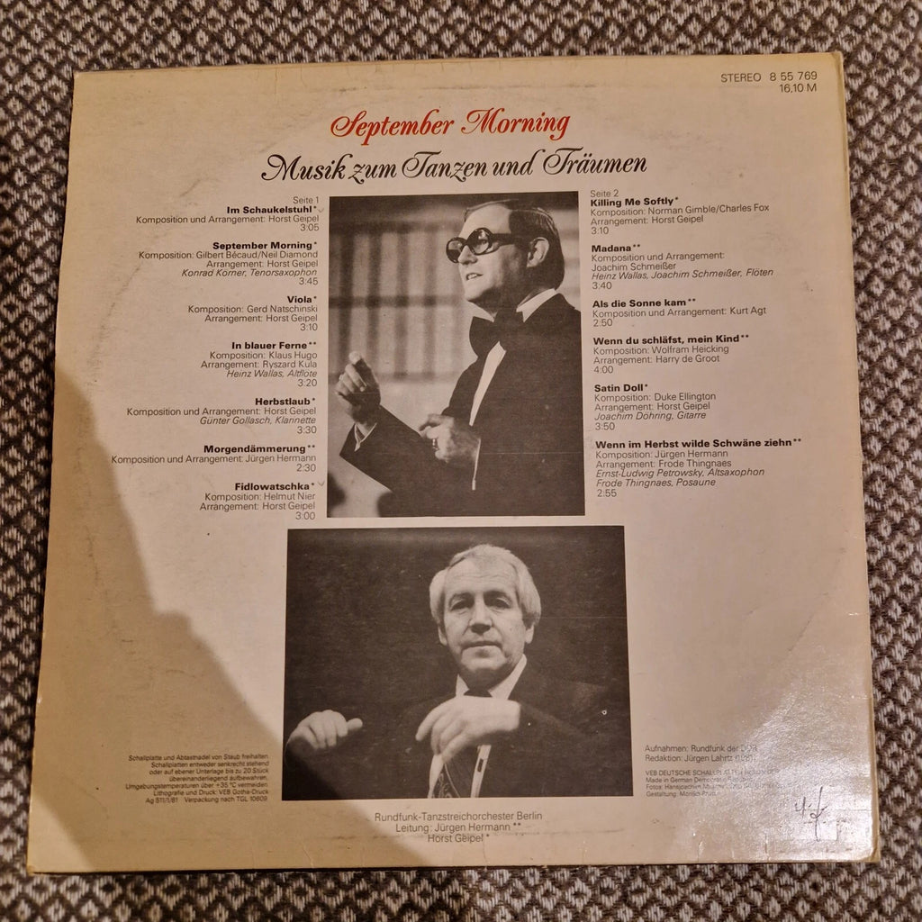 Rundfunk-Tanzstreichorchester Berlin – September-Morning (Musik Zum T / Vinyl LP