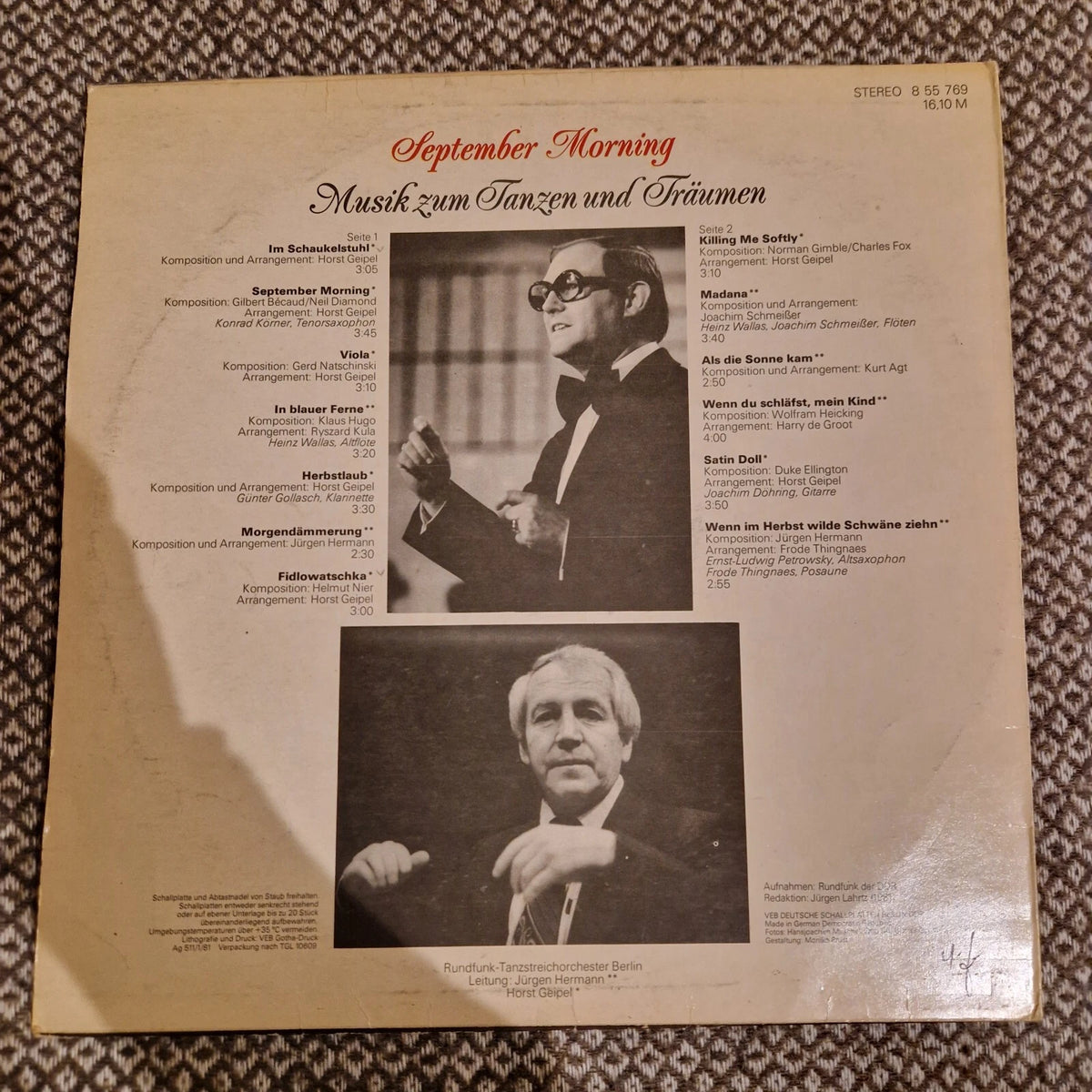 Rundfunk-Tanzstreichorchester Berlin – September-Morning (Musik Zum T / Vinyl LP