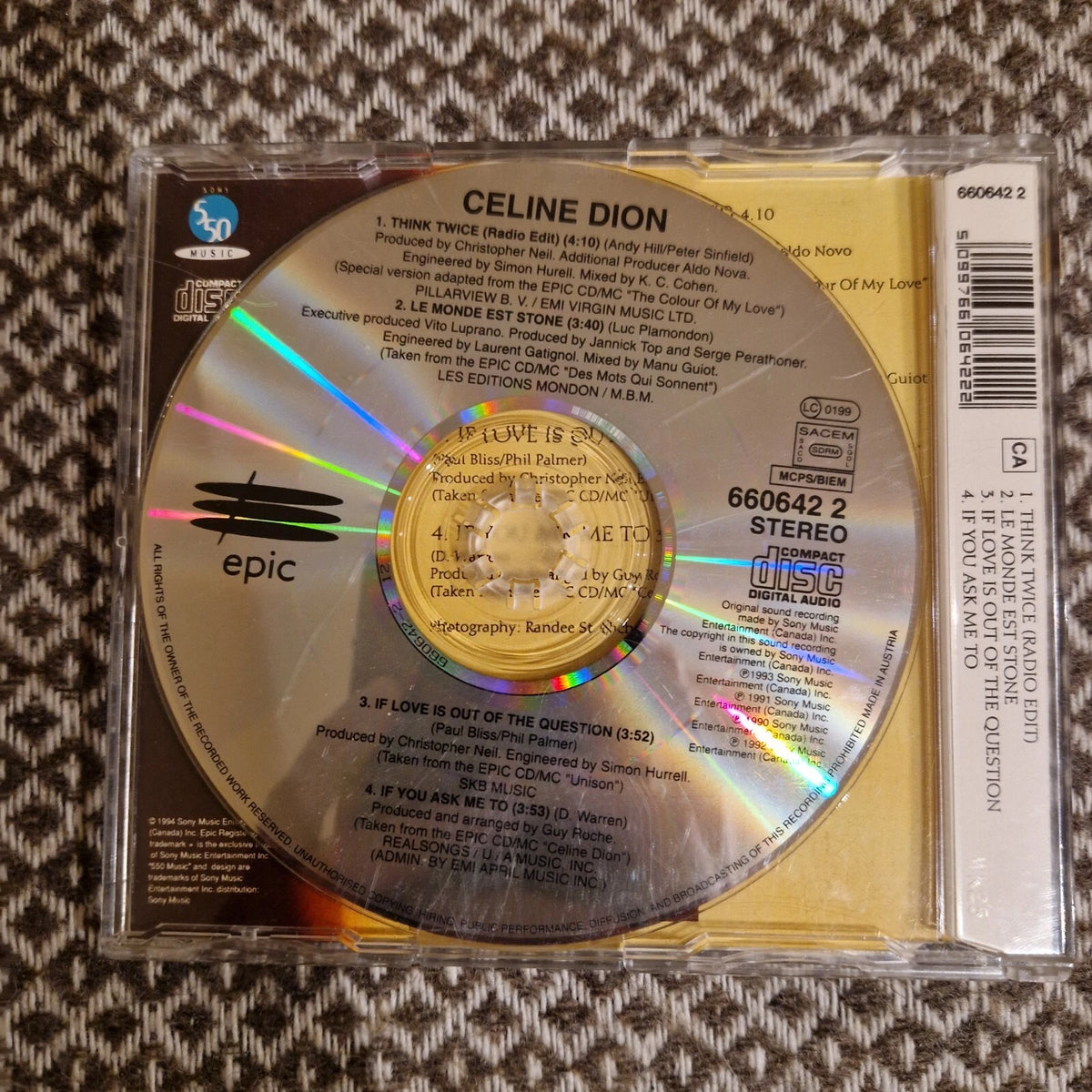 Celine Dion* – Think Twice / CD Single