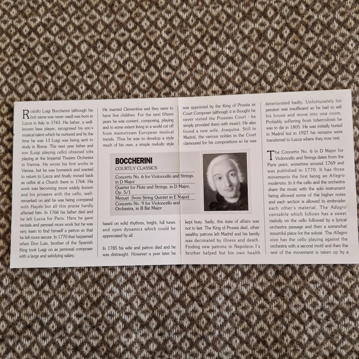 Boccherini* – Courtly Classics / CD Album