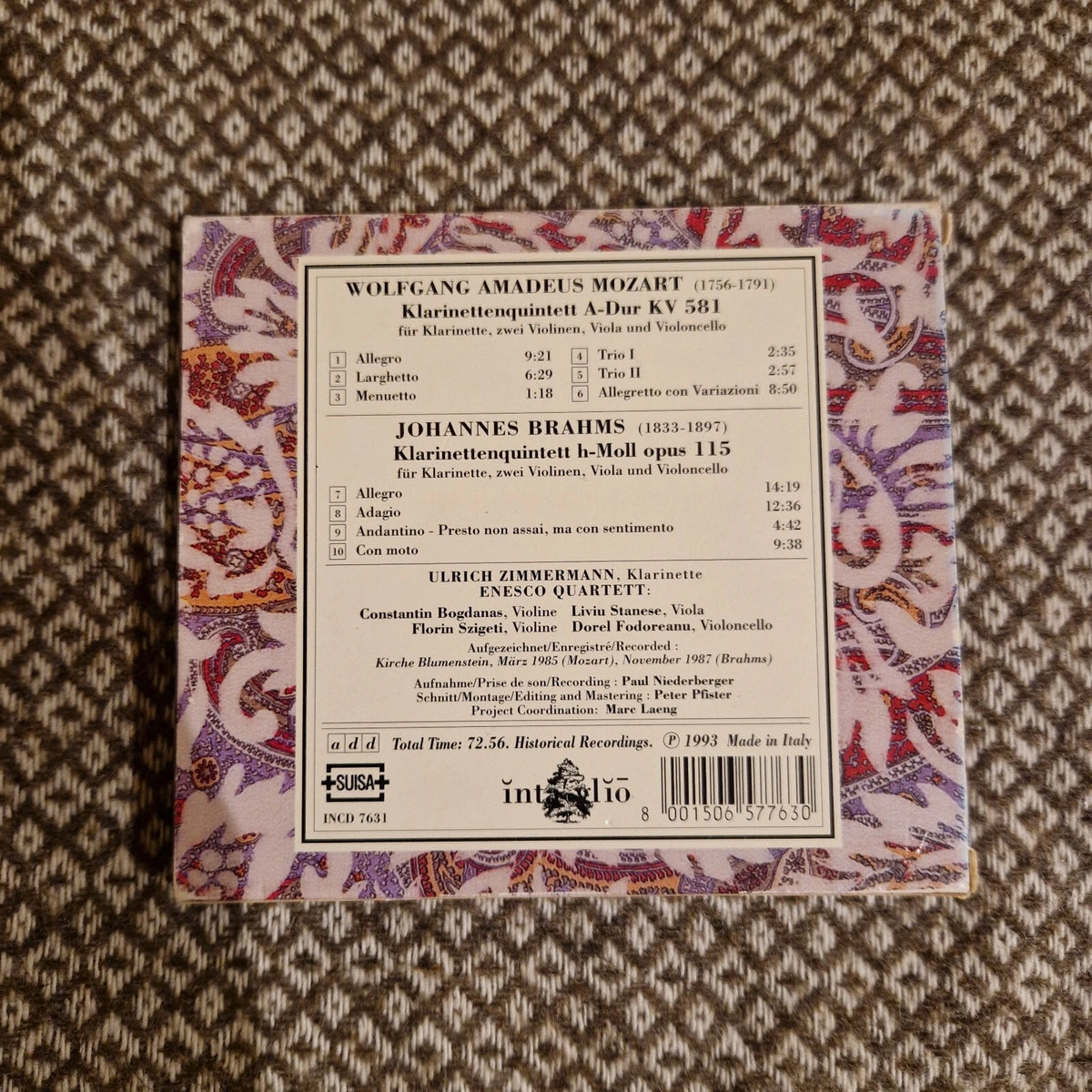 Enesco Quartett*, Ulrich Zimmerman – Mozart. Klarinettenquientett A-D / CD Album