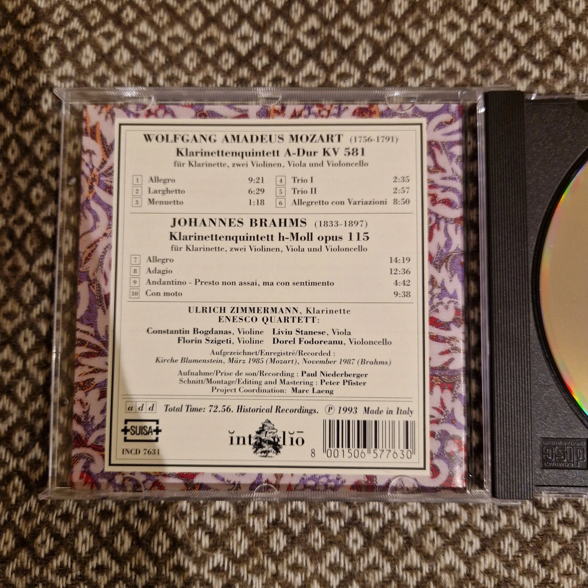 Enesco Quartett*, Ulrich Zimmerman – Mozart. Klarinettenquientett A-D / CD Album