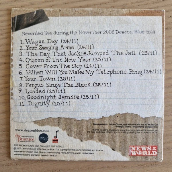 Deacon Blue – Live (Recorded Live In Glasgow) / CD Album