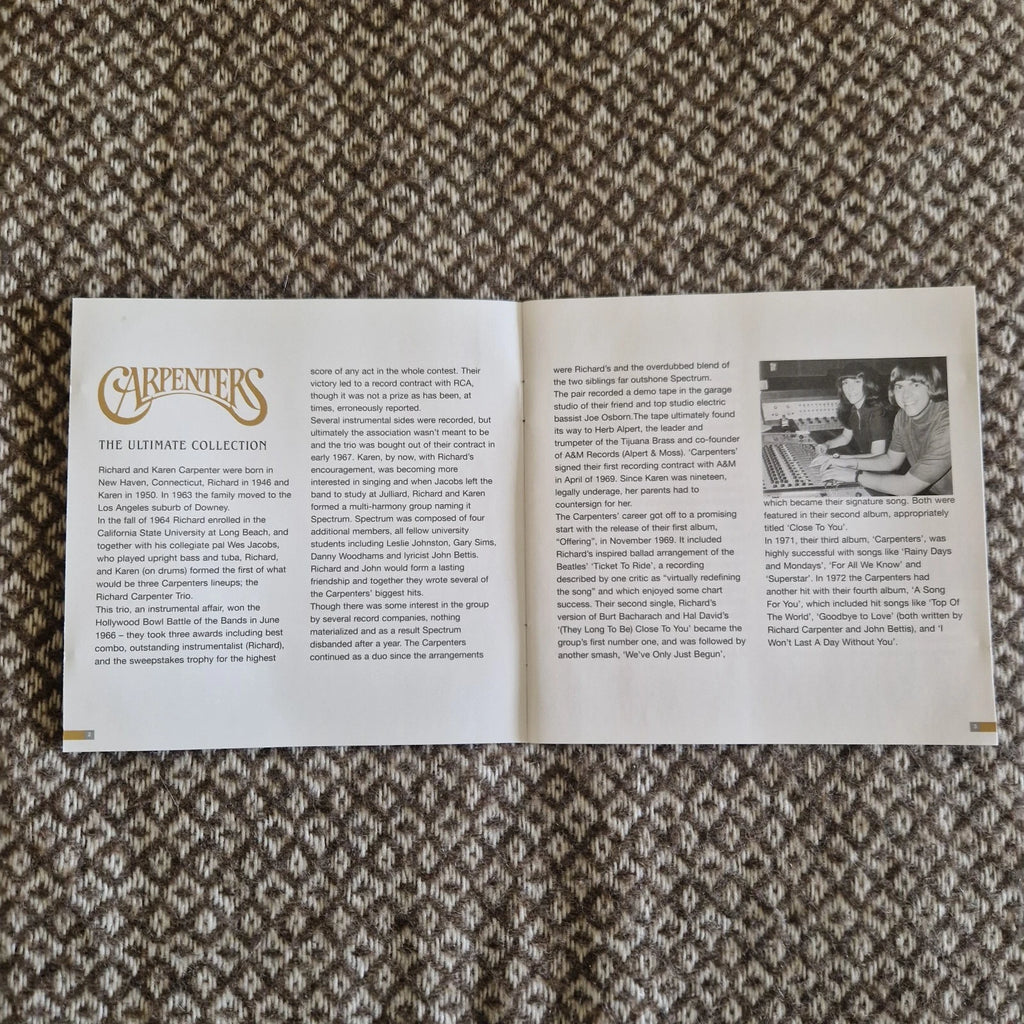 Carpenters – The Ultimate Collection / CD Album Sleeve Only