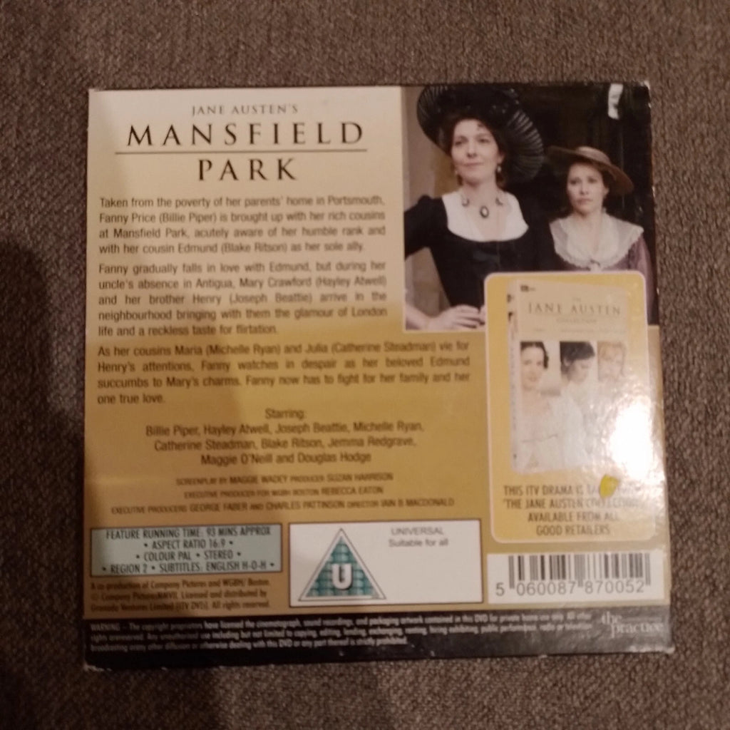 Jane Austen's Mansfield Park DVD Daily Mail British Classics