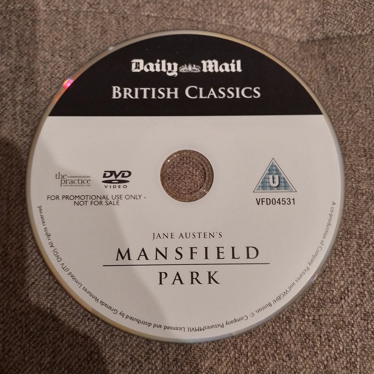 Jane Austen's Mansfield Park DVD Daily Mail British Classics