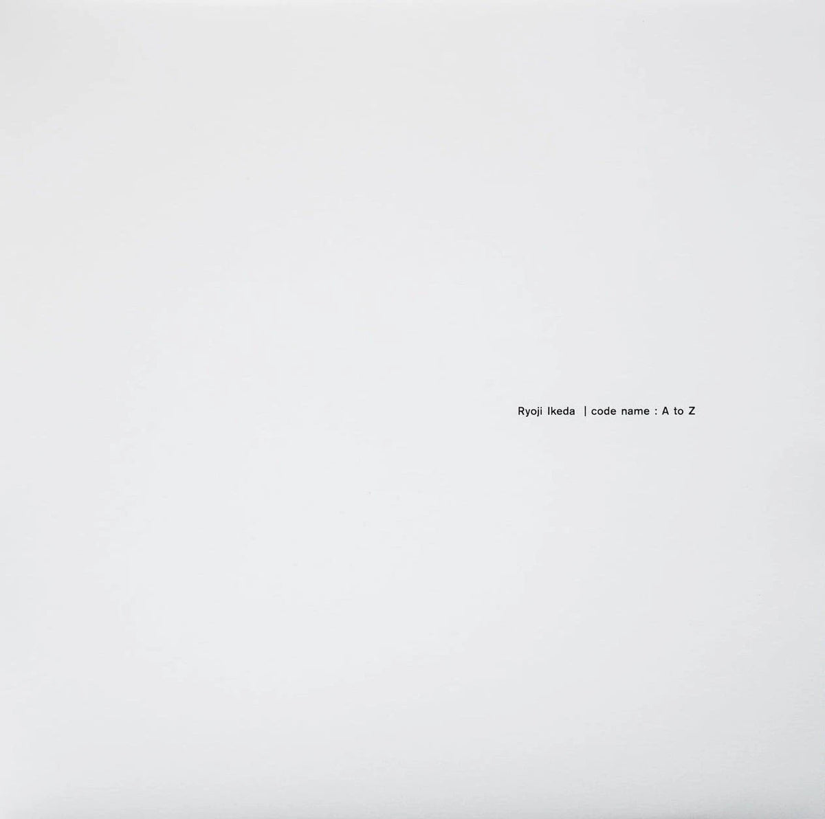 Ryoji Ikeda - Code Name: A-Z / Vinyl LP