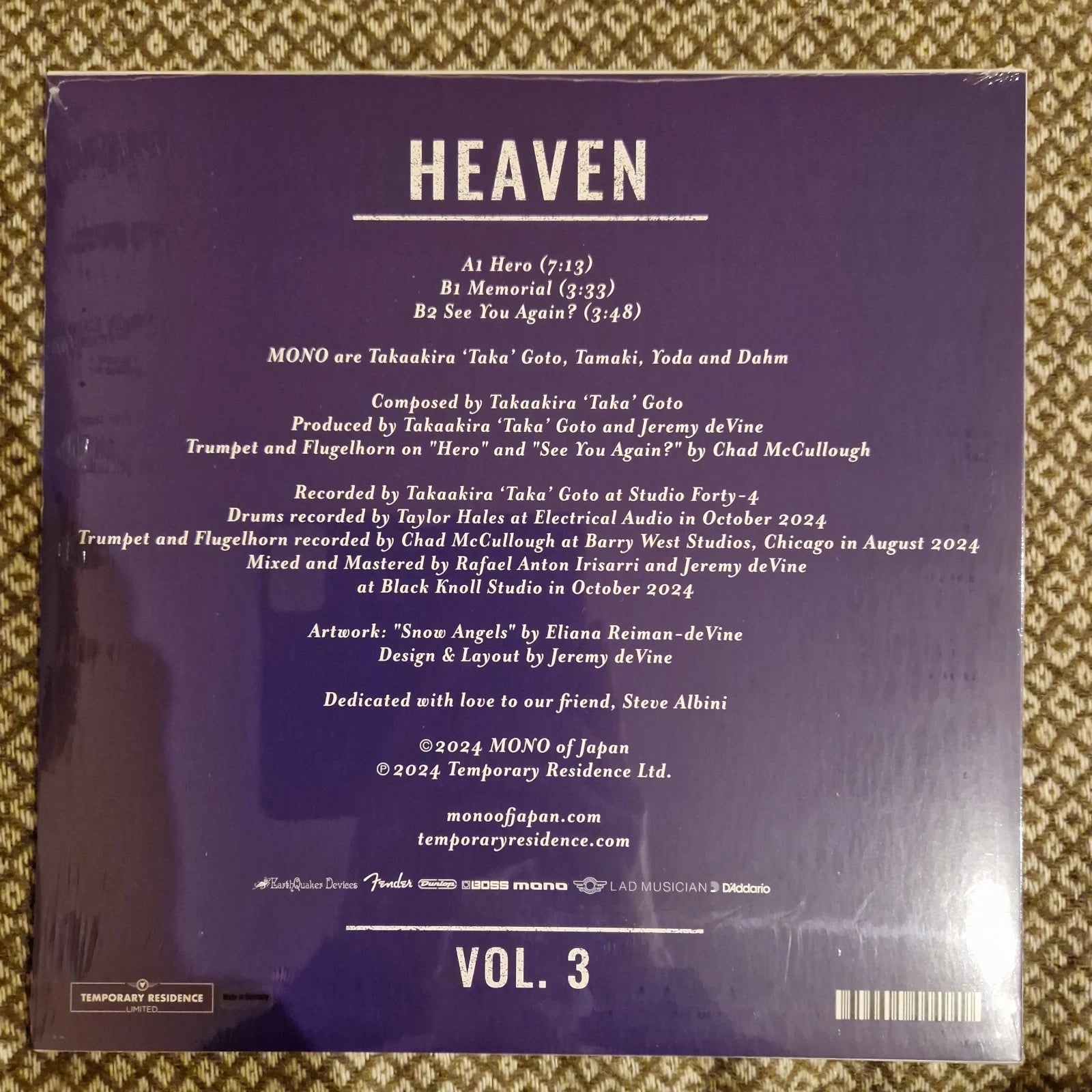 MONO - Heaven Vol. 3 / Vinyl EP limited on Opaque Purple