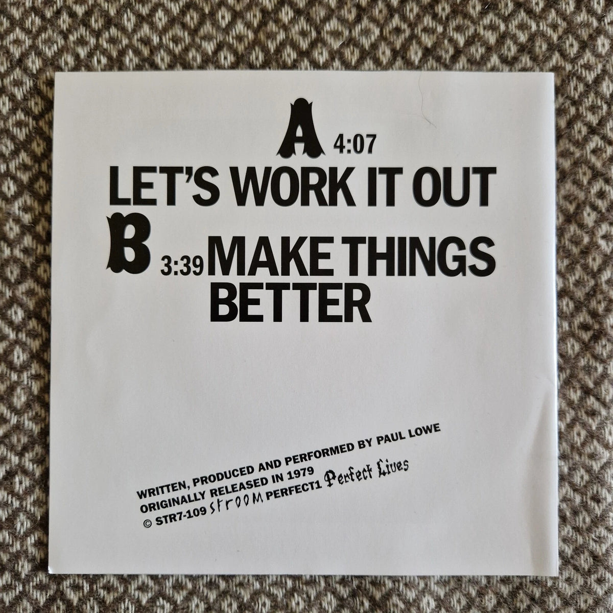 Paul Lowe - Let's Work It Out / Make Things Better / Vinyl 7"