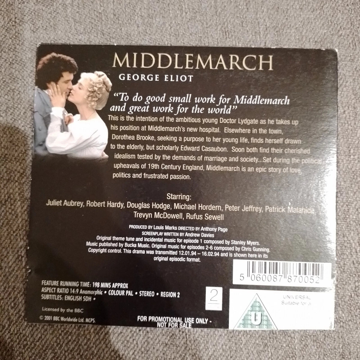 Middlemarch. George Eliot BBC. 2xDVD Daily Mail