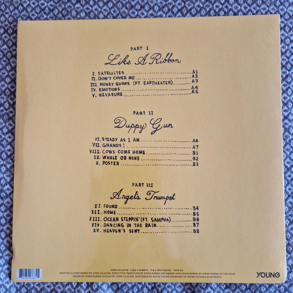 John Glacier - Like A Ribbon / Vinyl LP / SIGNED / AUTOGRAPHED PRINT