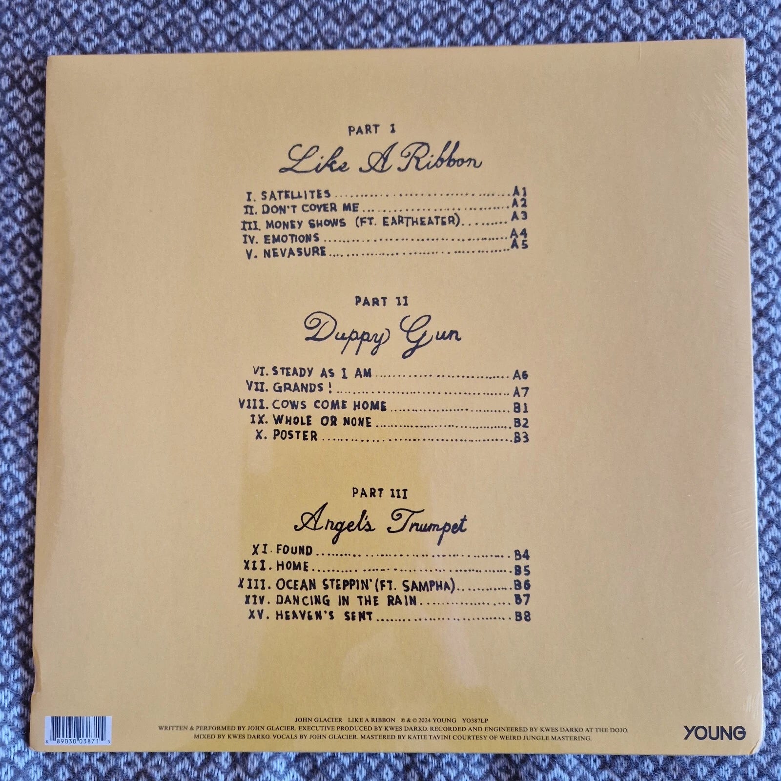 John Glacier - Like A Ribbon / Vinyl LP / SIGNED / AUTOGRAPHED PRINT