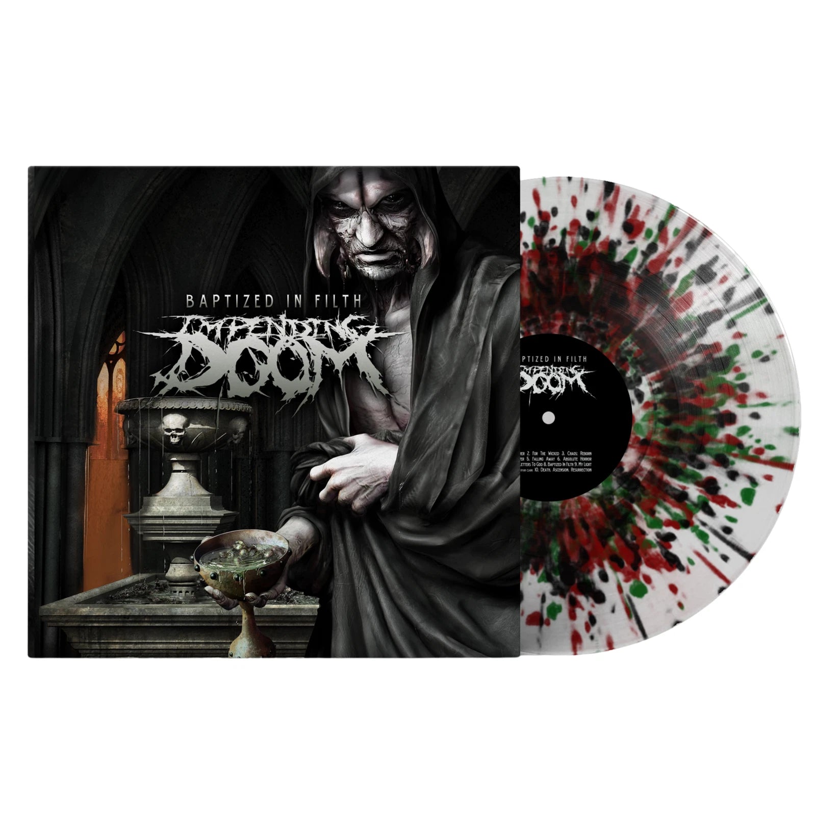Impending Doom - Baptized In Filth / Vinyl LP Ultra Clear w/ Red, Green, & Black