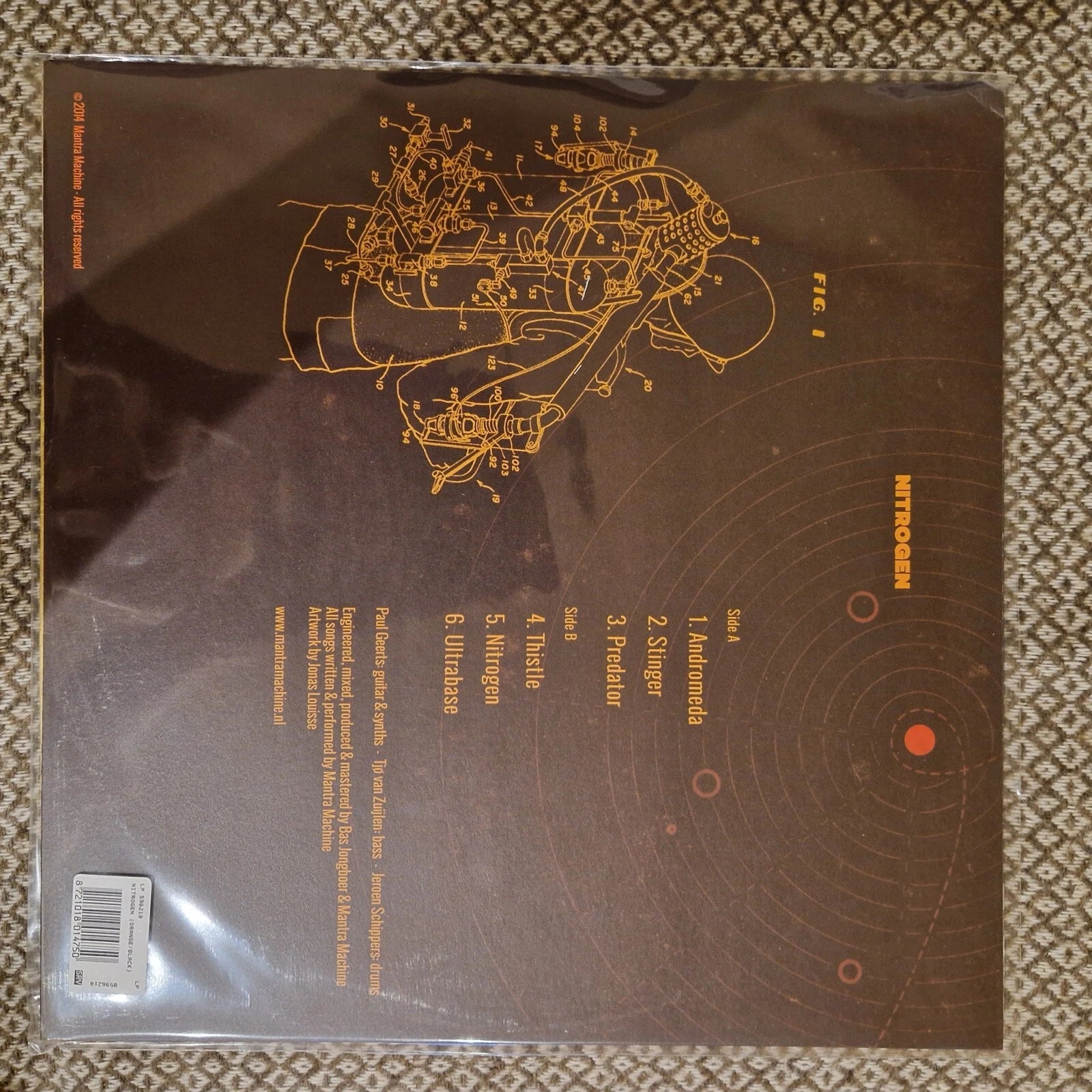 Mantra Machine - Nitrogen / Vinyl LP limited on Orange Transparant / Black Marbl